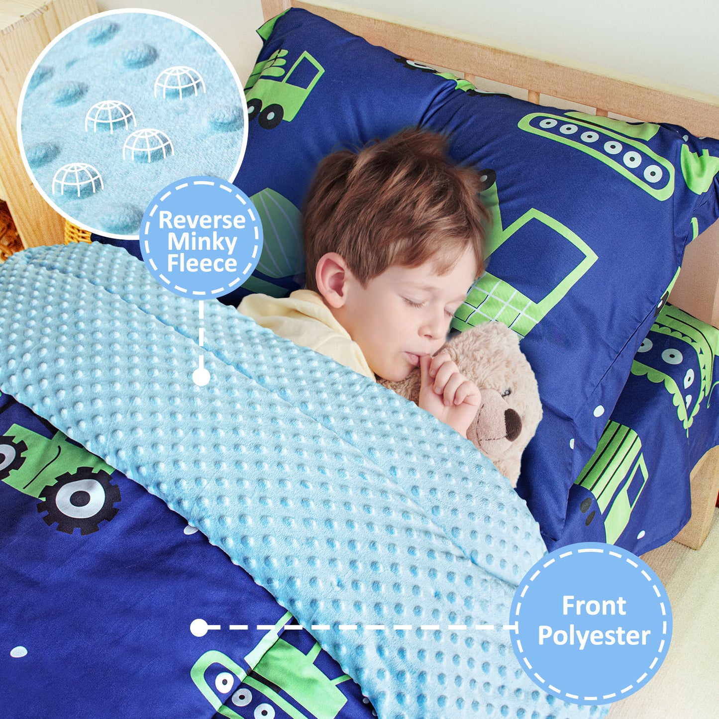 Baby Crib Bedding Set for Boy Girls, 4-Piece, Includes Pillowcase, Crib Sheet, Quilt, and Crib Fitted Sheet (Green Cars)