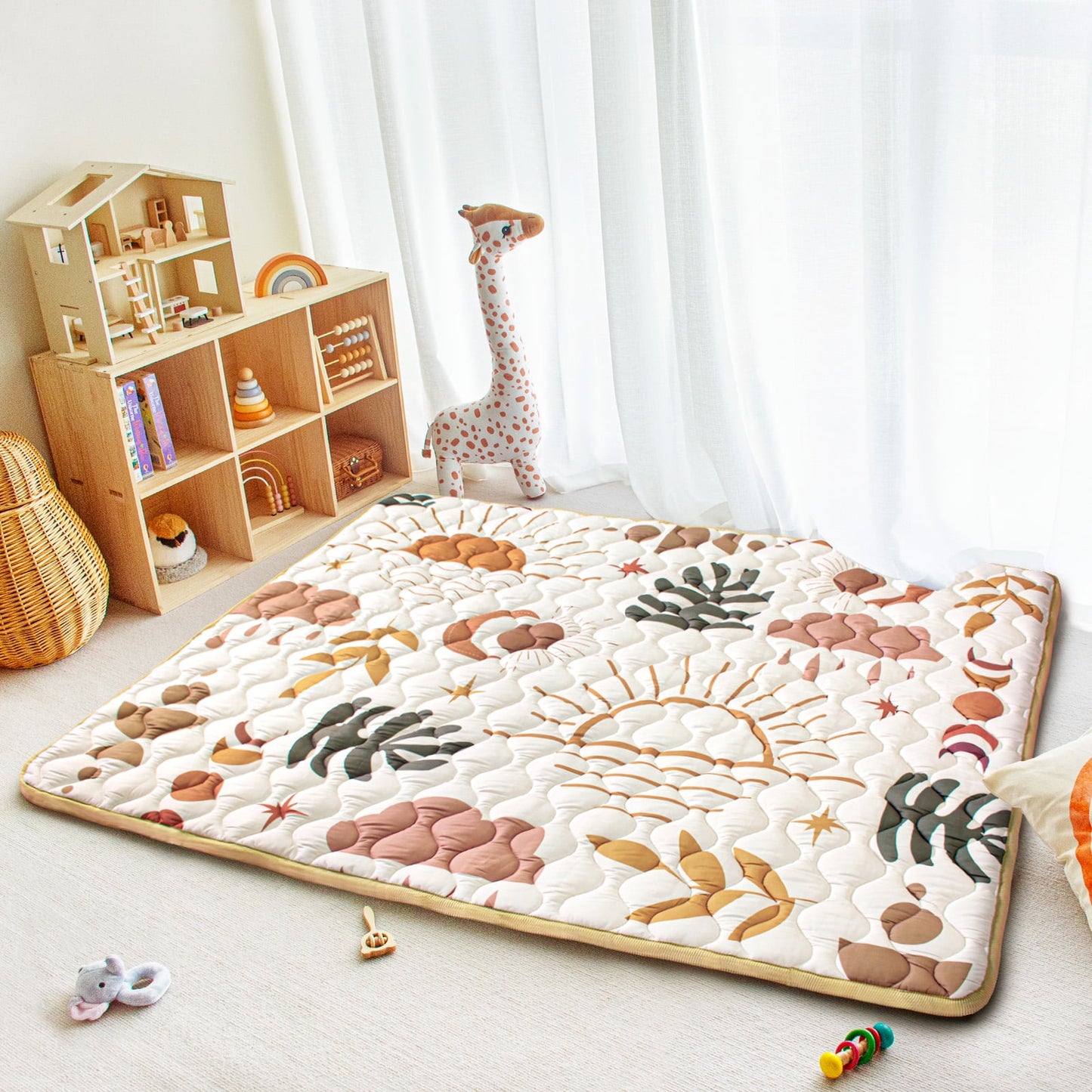 Beavtaens Baby Play Mat 71"*59" - Boho Nature