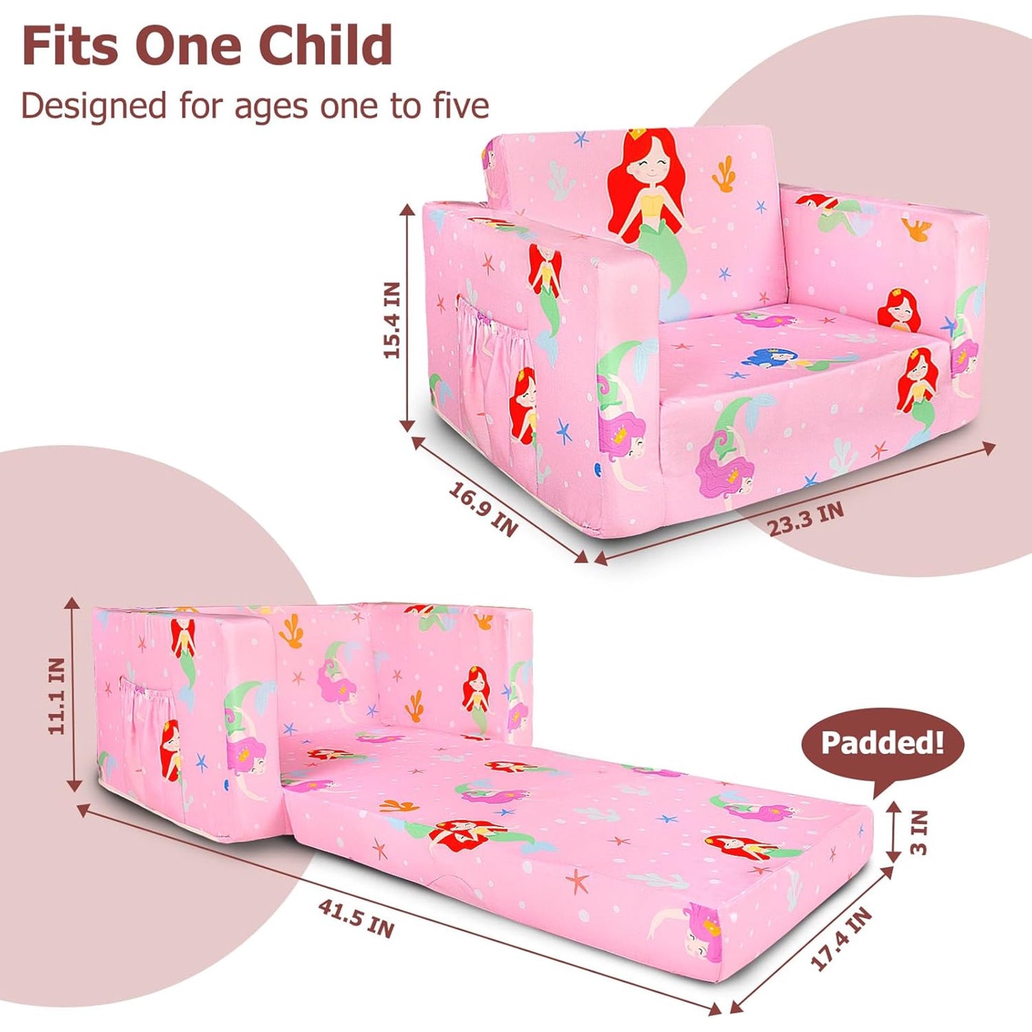 Beavtaens Kids Couch(Mermaid)