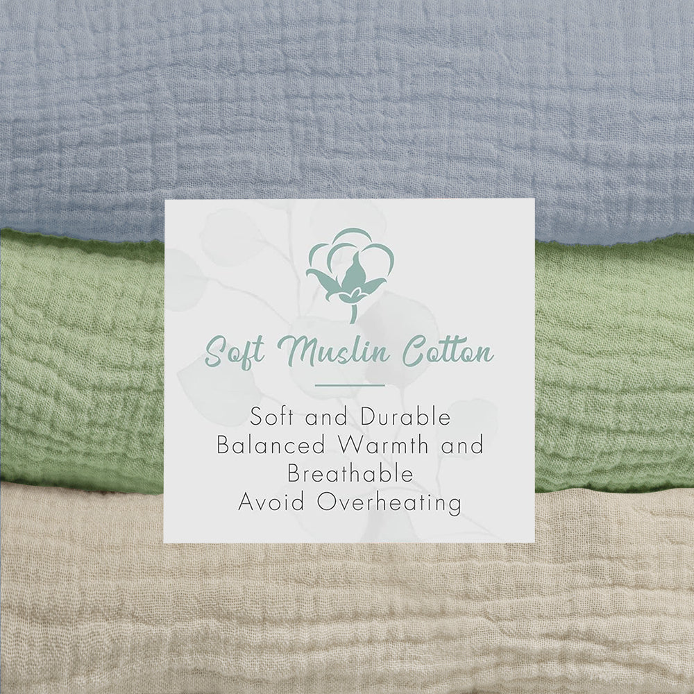 Beavtaens Muslin Changing Pad Cover, Solid Color, 100% Cotton, Washable, 3-Pack, for 0-2 Years Infant Boys Girls (Light Blue & Green)