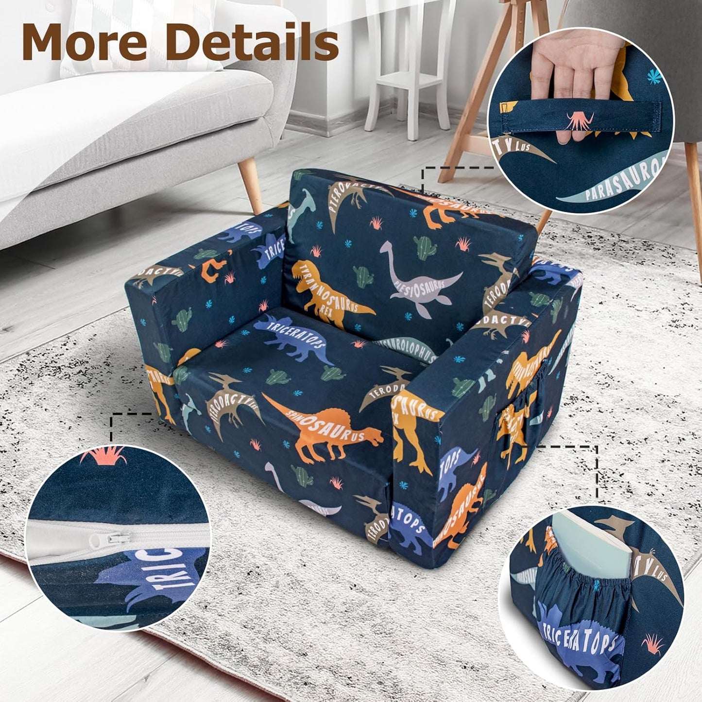 Beavtaens Kids Couch(Dinosaur)