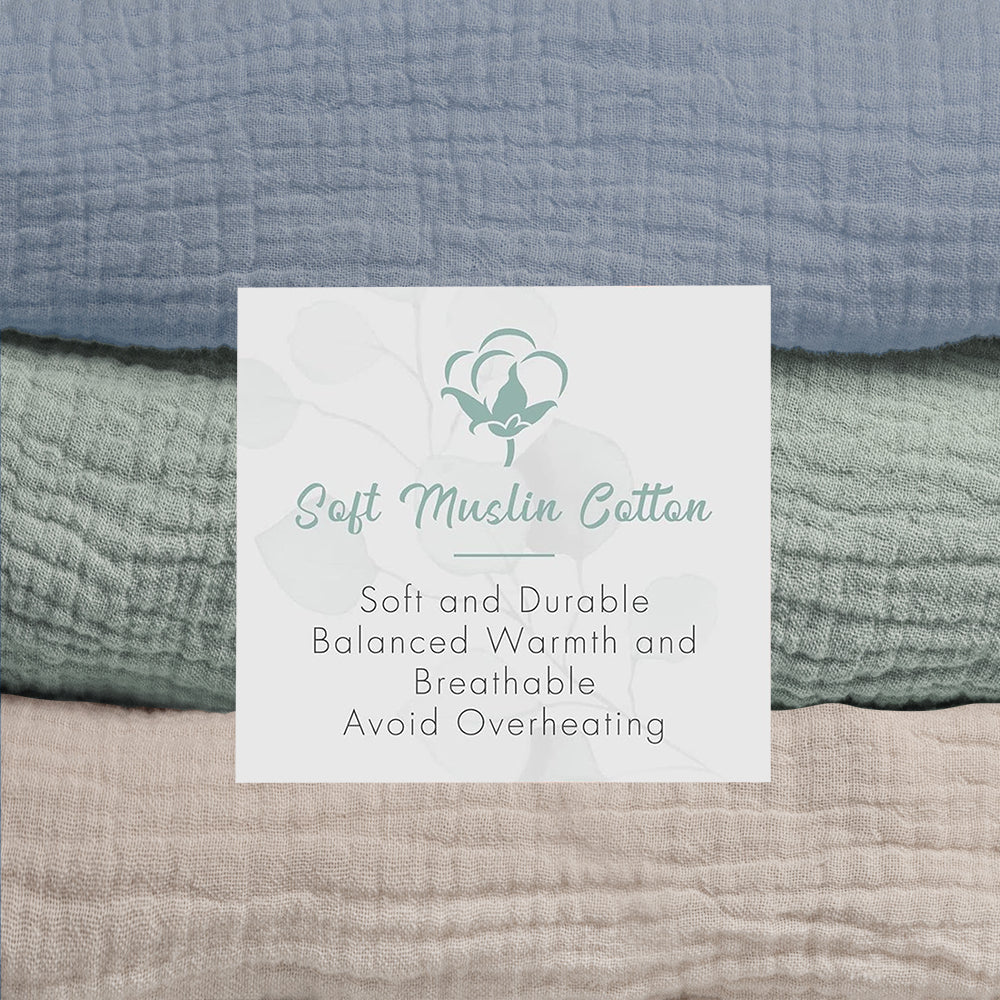 Beavtaens Muslin Changing Pad Cover, Solid Color, 100% Cotton, Washable, 3-Pack, for 0-2 Years Infant Boys Girls (Blue & Green)