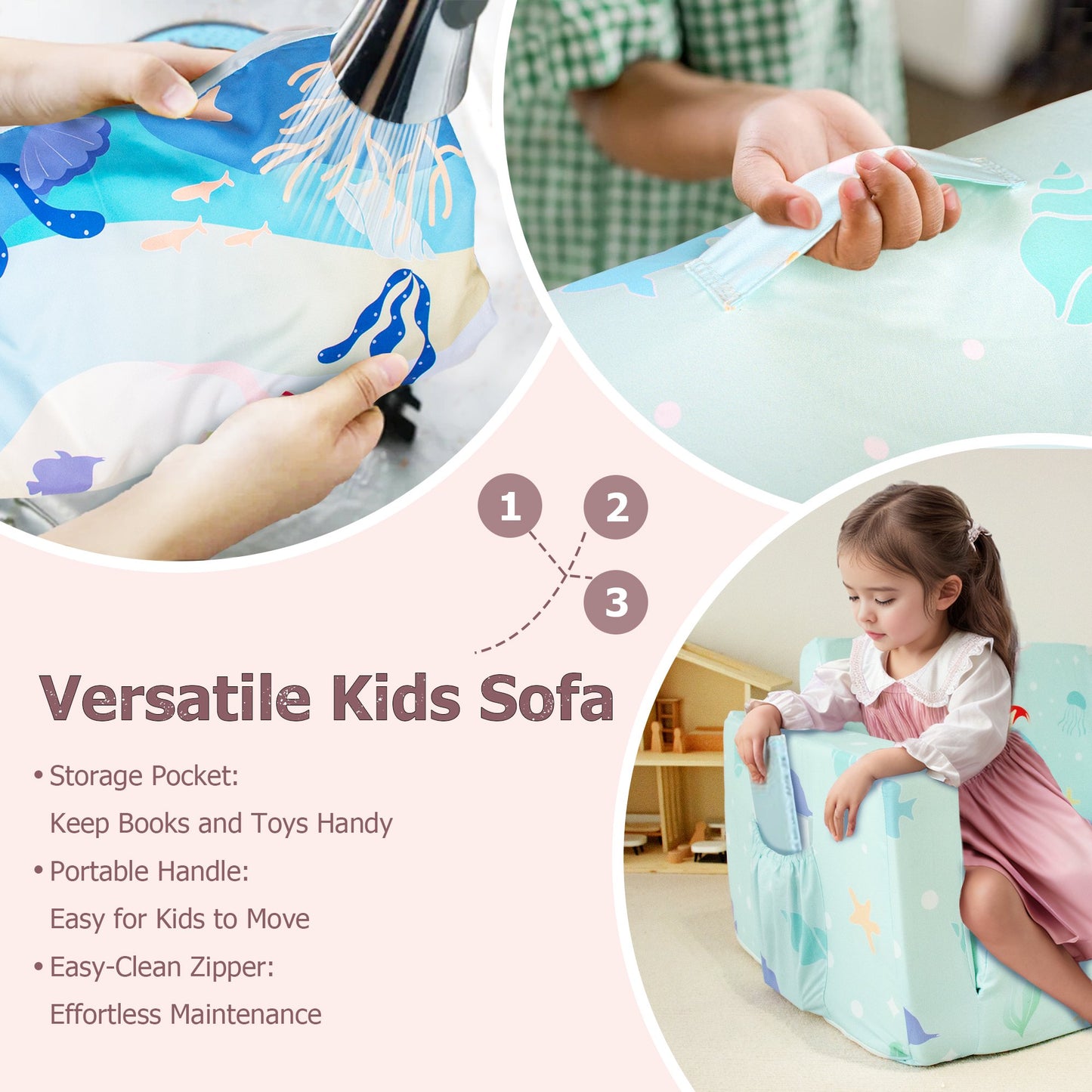 Beavtaens Kids Couch (Green Mermaid)