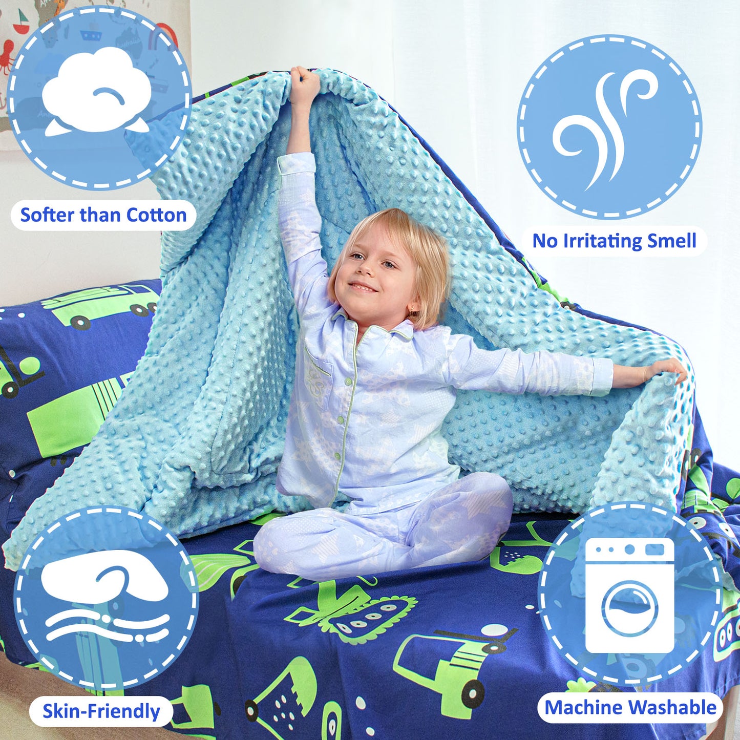 Baby Crib Bedding Set for Boy Girls, 4-Piece, Includes Pillowcase, Crib Sheet, Quilt, and Crib Fitted Sheet (Green Cars)