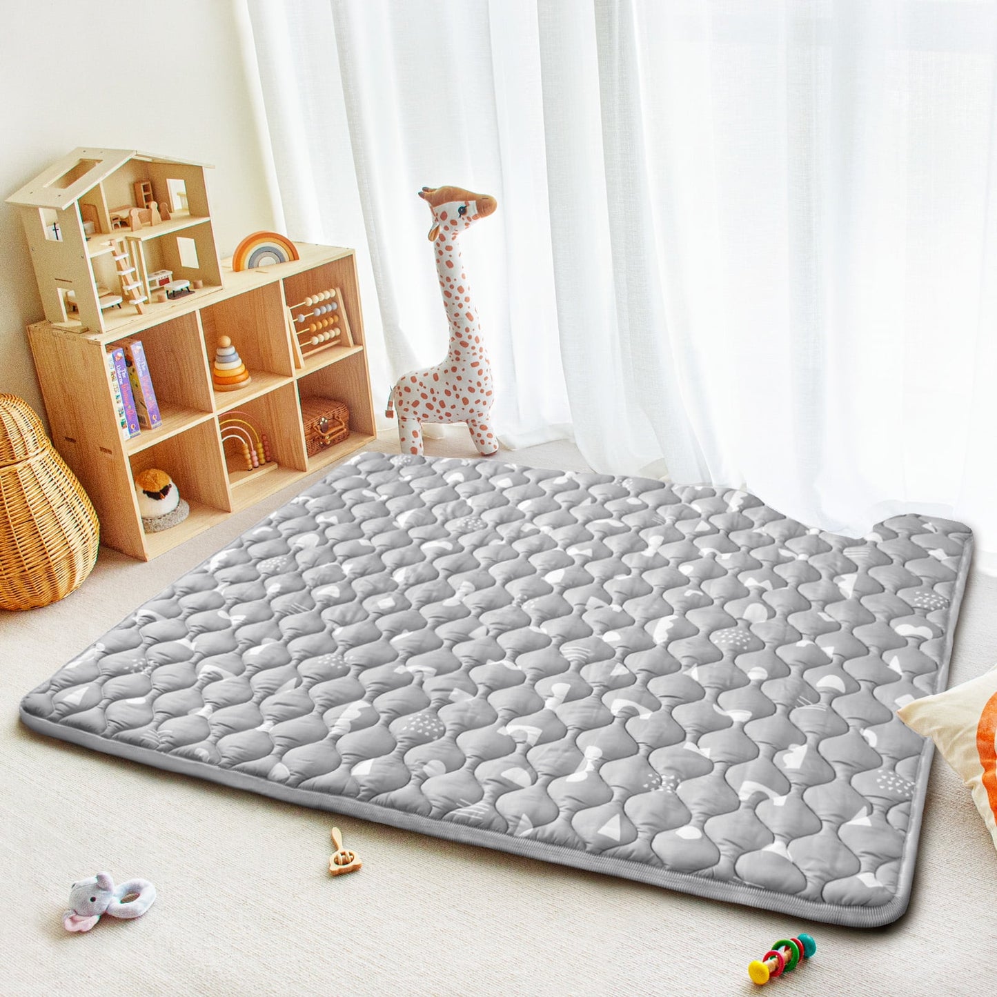 Beavtaens Baby Play Mat 71"*59" - Boho Grey