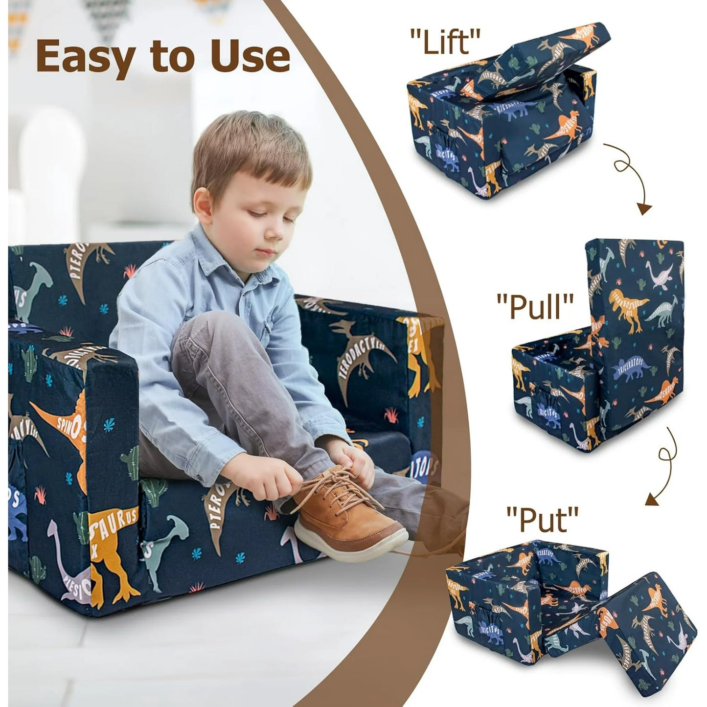Beavtaens Kids Couch(Dinosaur)