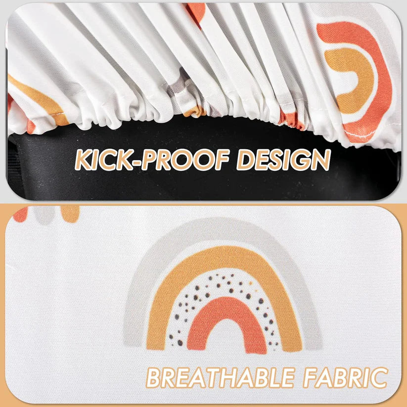 Beavtaens Car Seat Covers for Babies(White Rainbows)