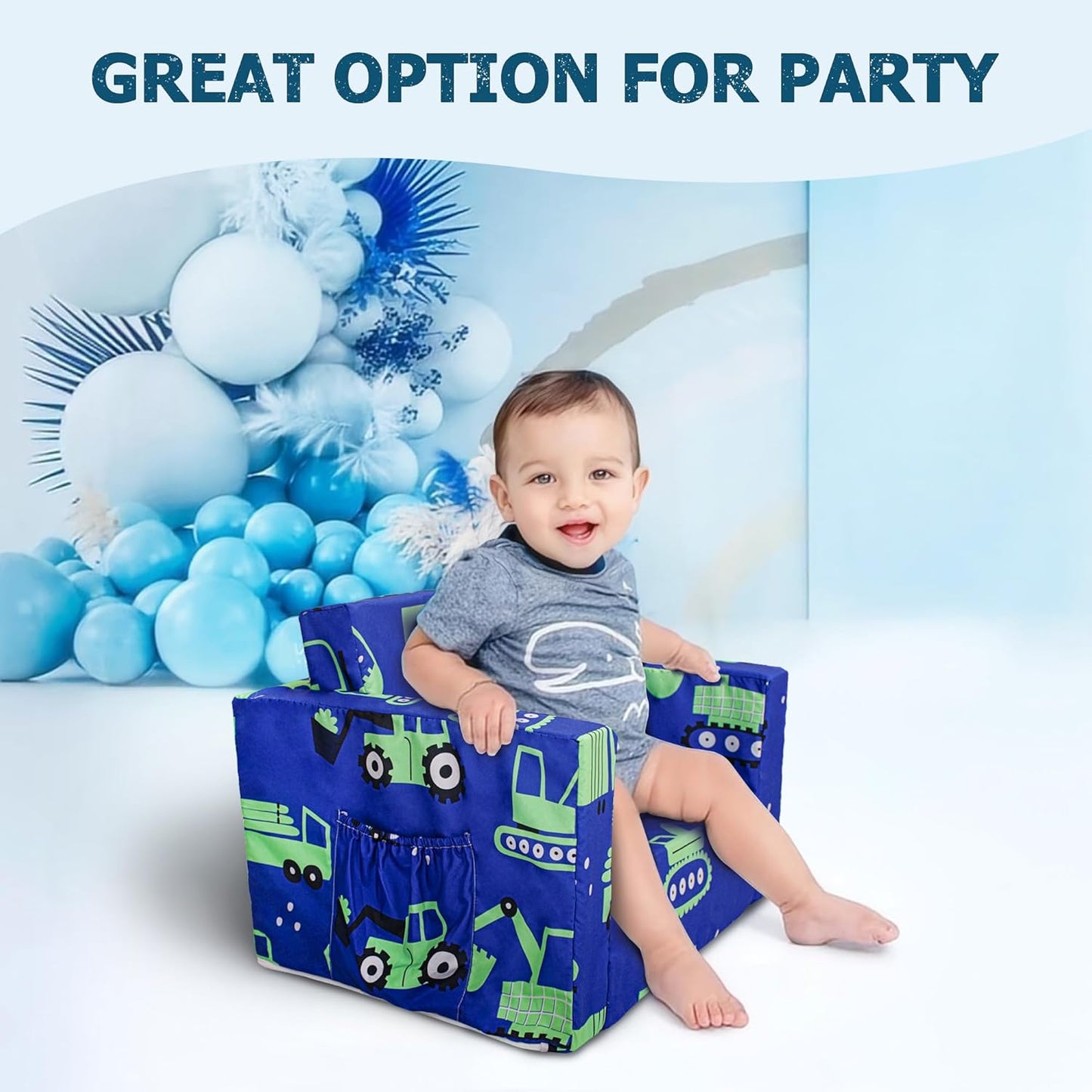 Beavtaens Kids Couch (Blue Cars)