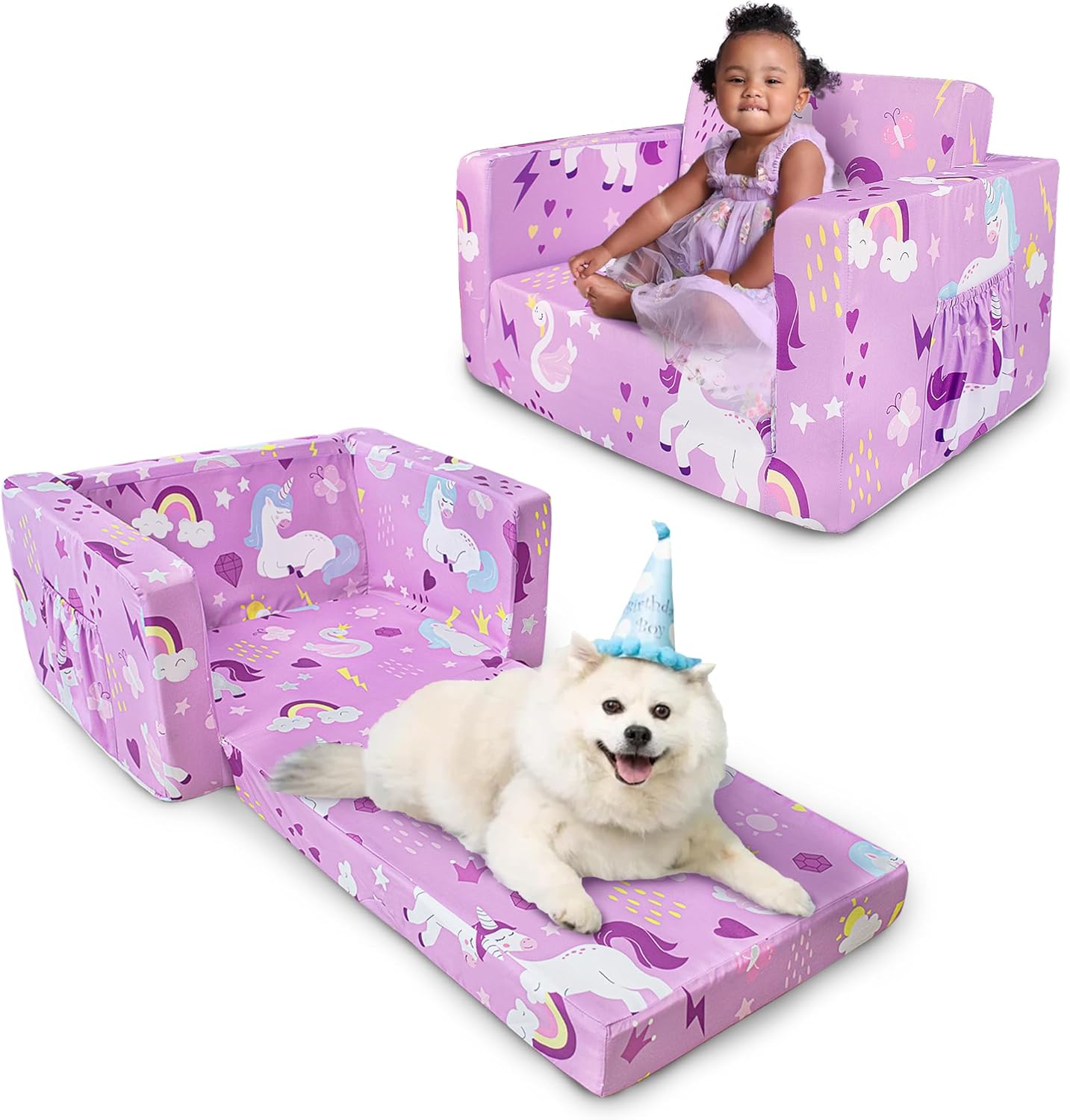 Beavtaens Kids Couch (Purple Unicorn)