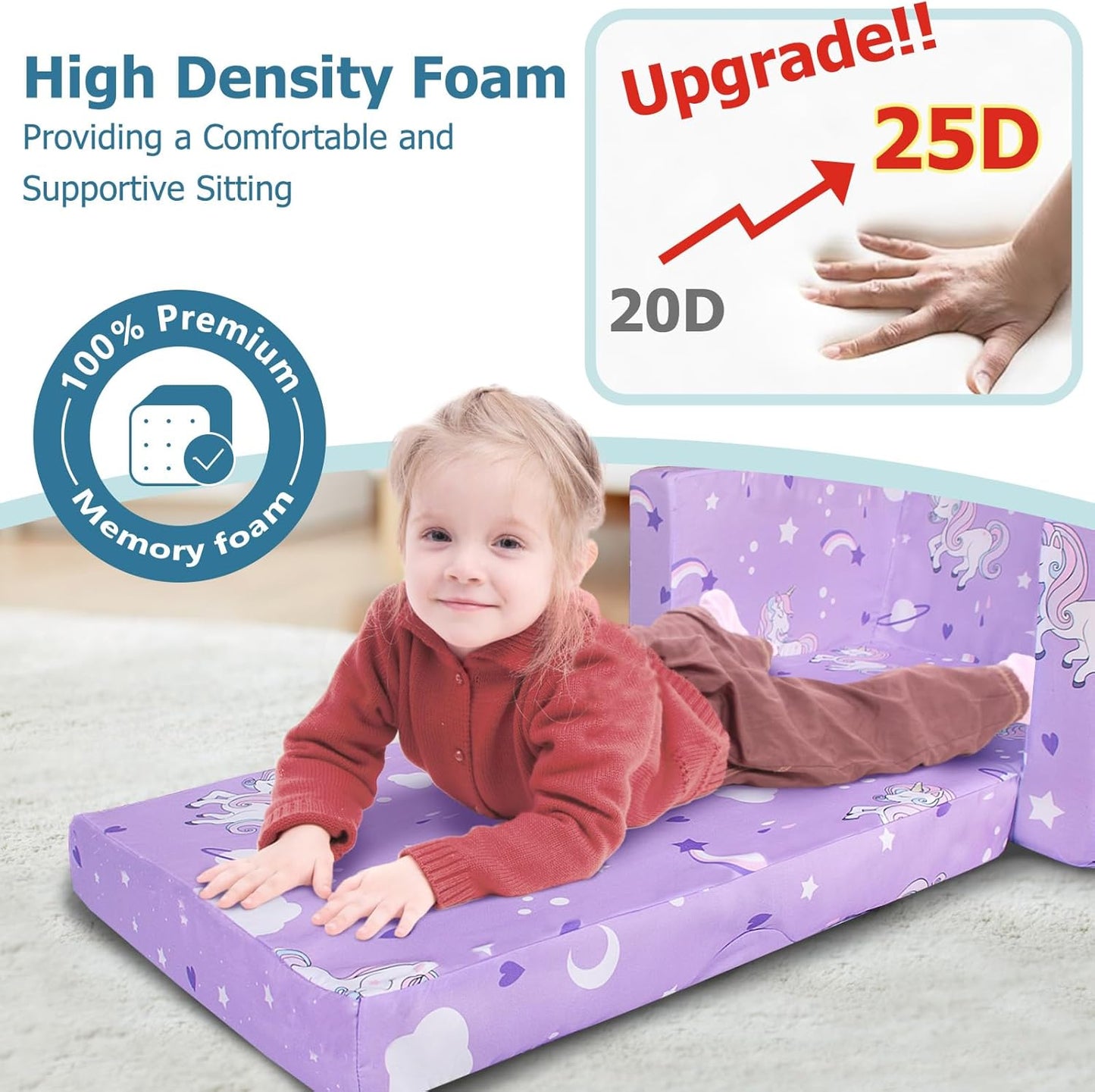 Beavtaens Kids Couch (Purple Unicorn)