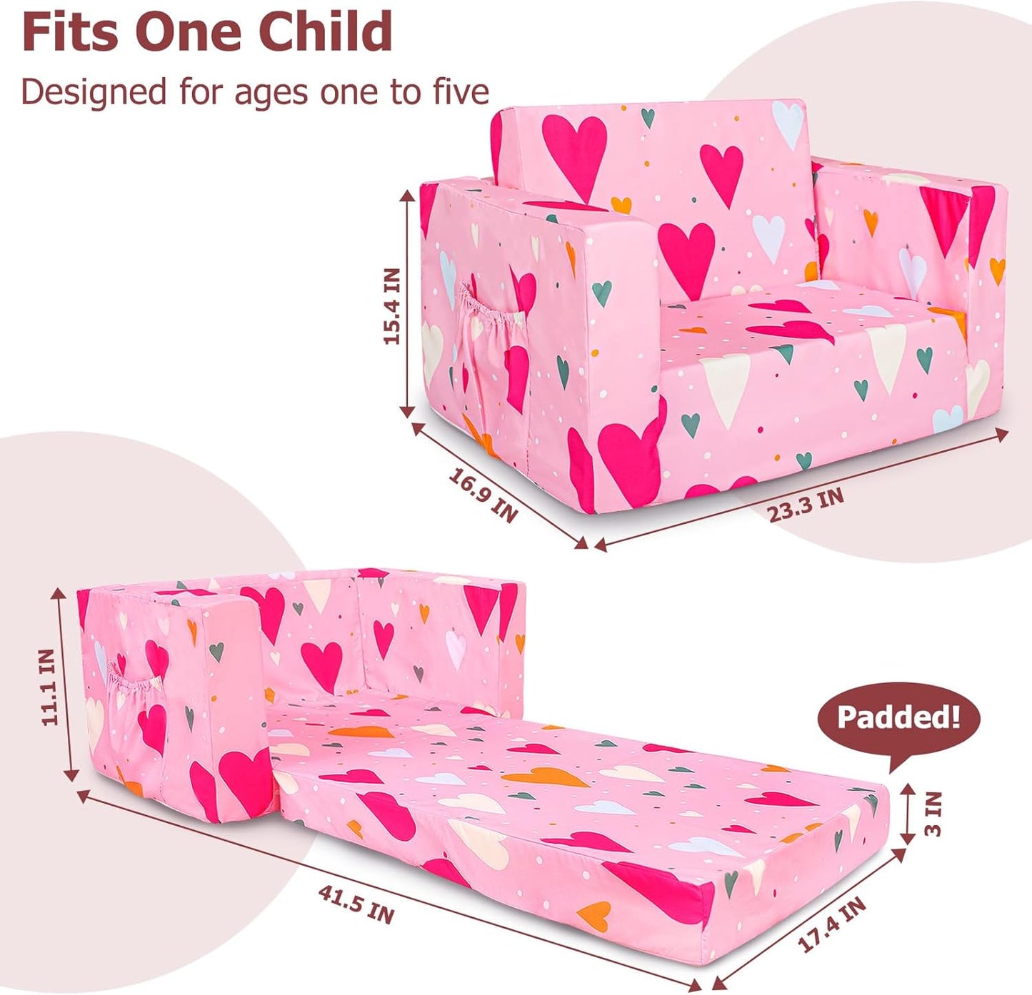 Beavtaens Kids Couch (Hearts)