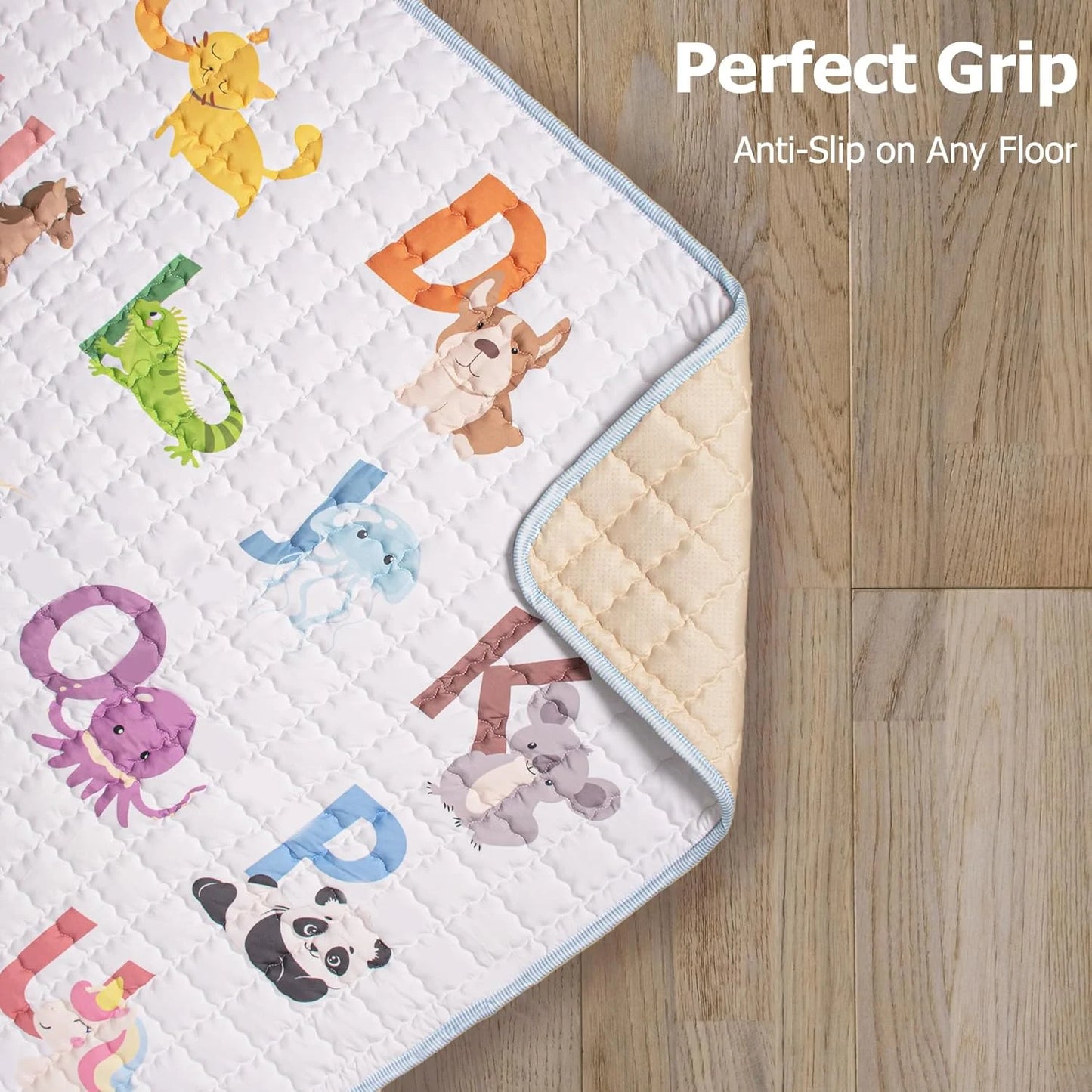 Beavtaens Baby Play Mat, 71x59 Playpen Mat (Animal Alphabets)