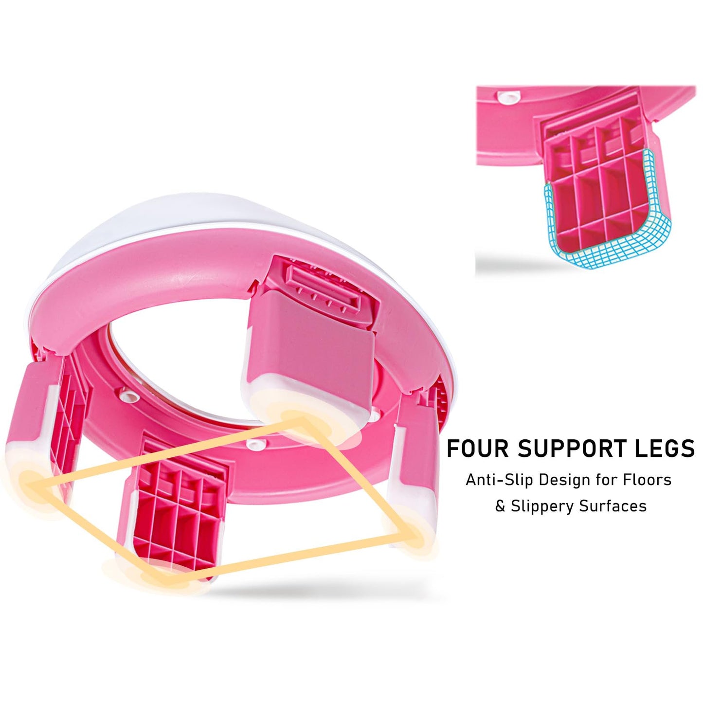 Beavtaens Portable Potty:Travel Potty with Leakproof Washable Liner 2 in 1 On The Go Potty Used as Standalone Potty & Potty Ring Car Potty with Handbag & 20 Disposable Liners (Pink) C33