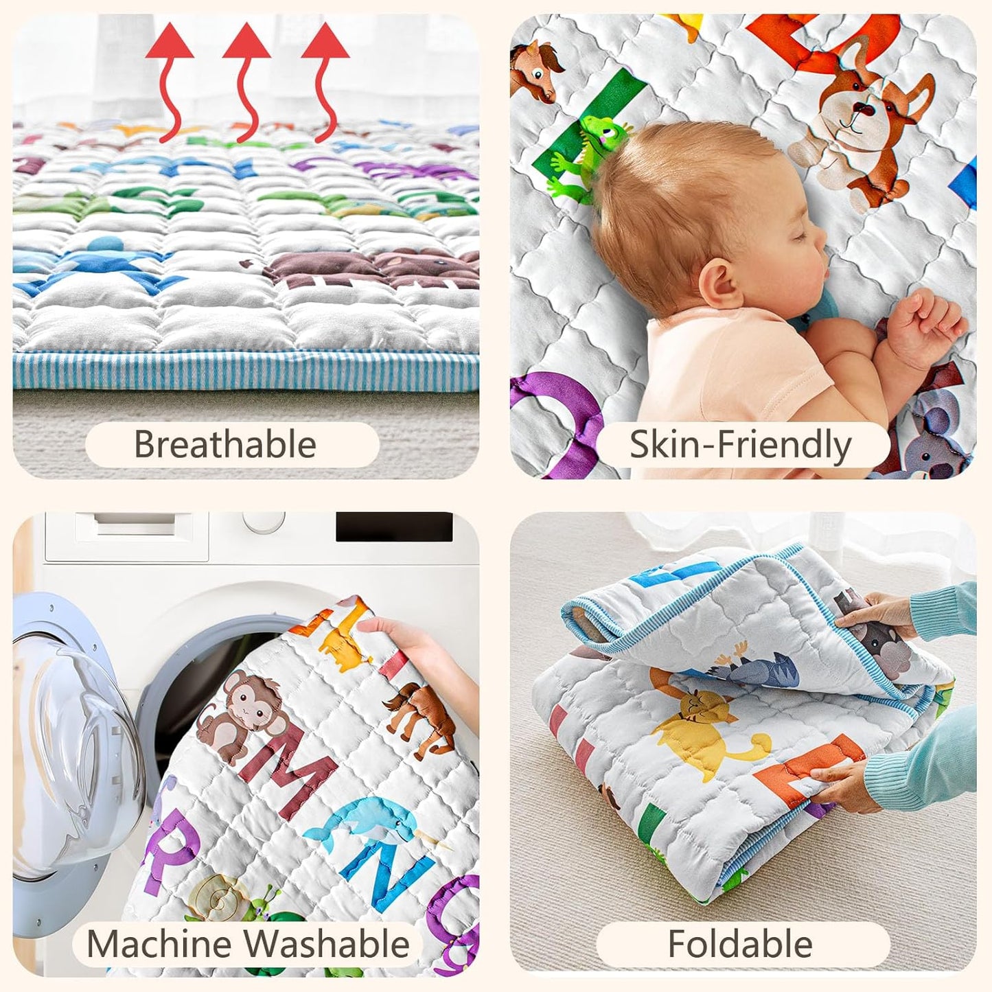 Beavtaens 50x50 Baby Play Mat (Animal Alphabets)