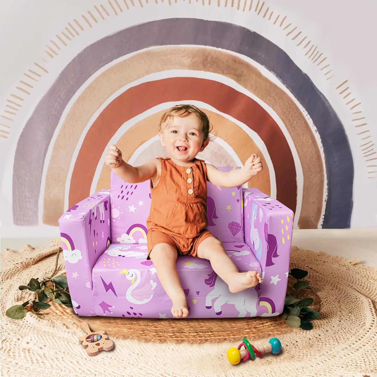 Beavtaens Kids Couch (Purple Unicorn)