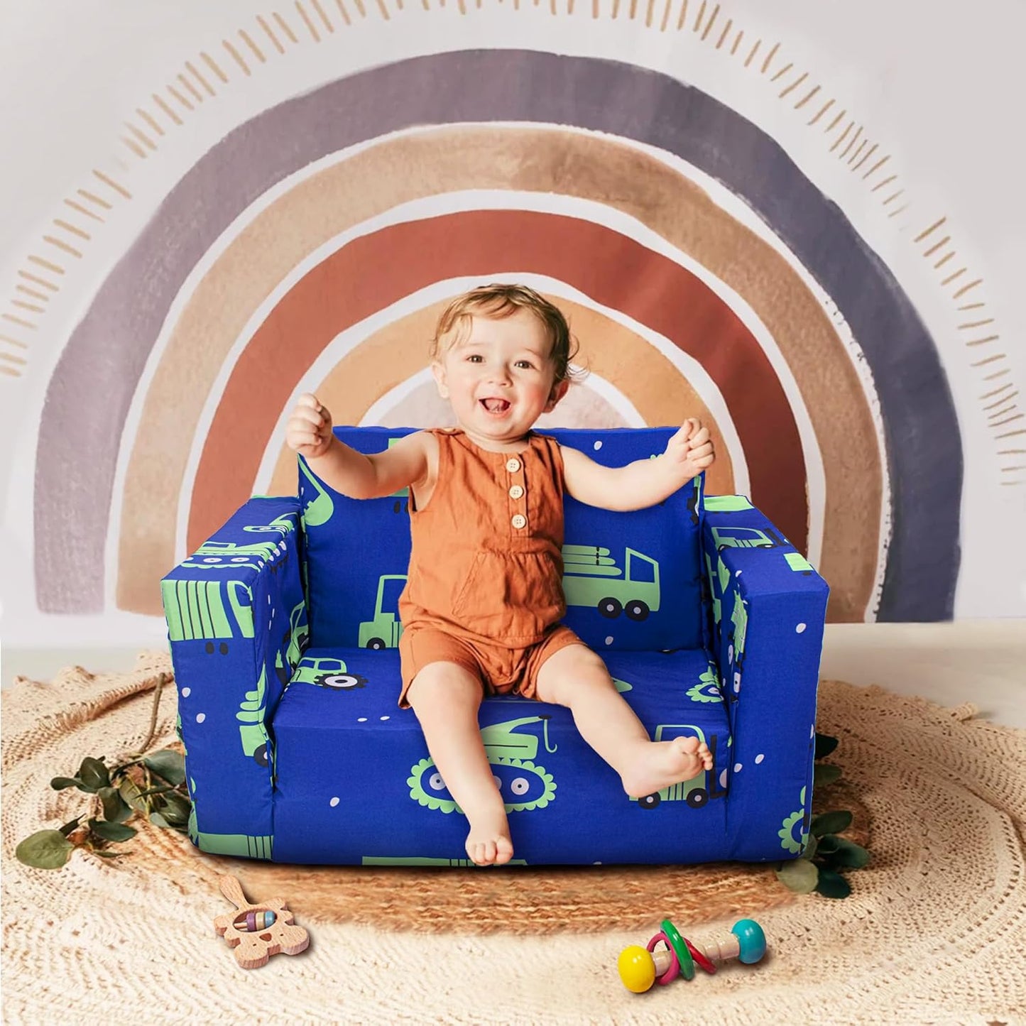 Beavtaens Kids Couch (Blue Cars)