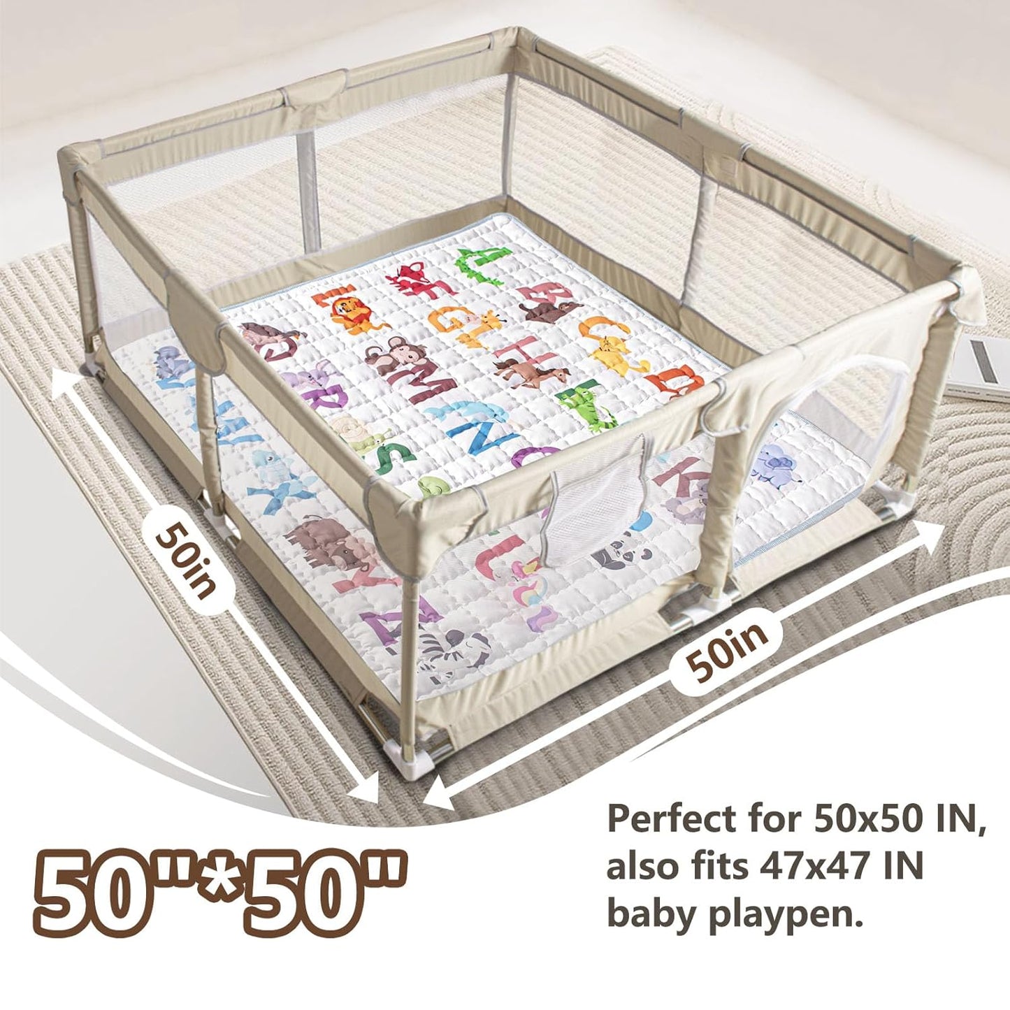 Beavtaens 50x50 Baby Play Mat (Animal Alphabets)
