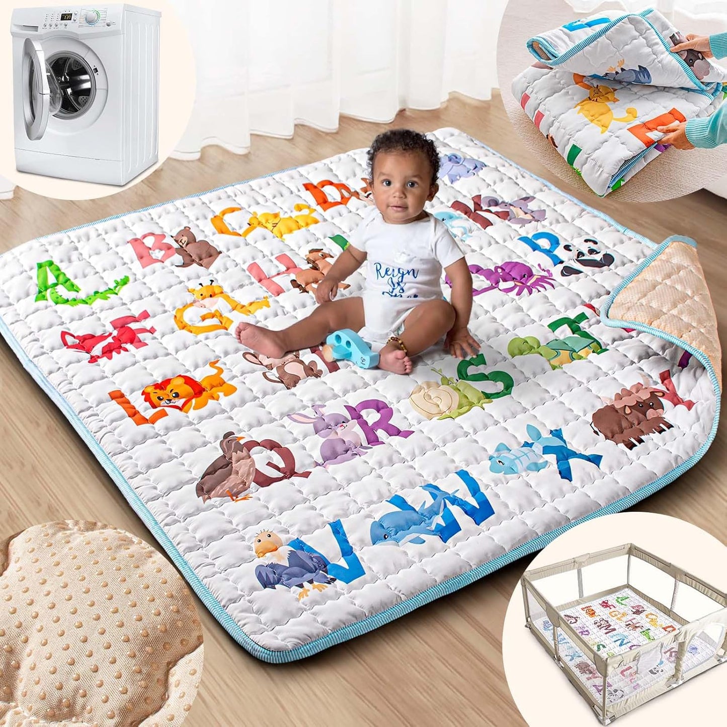 Beavtaens 50x50 Baby Play Mat (Animal Alphabets)