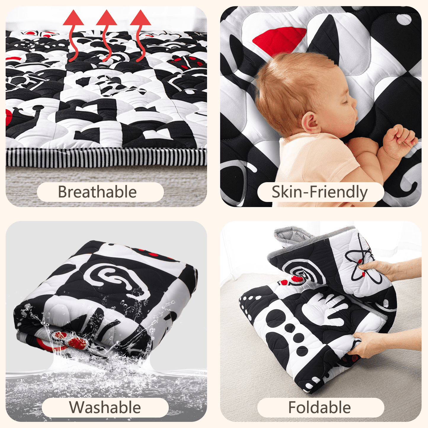 Beavtaens Baby Play Mat 71"*59" - High Contrast