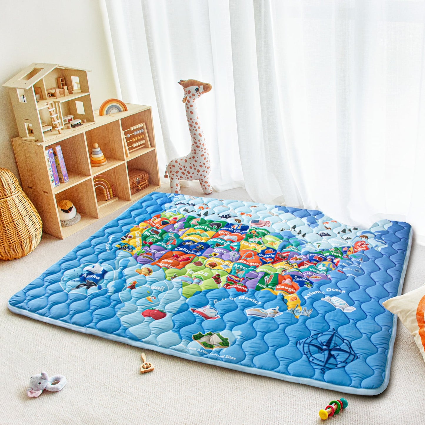 Beavtaens Baby Play Mat 71"*59" - Map