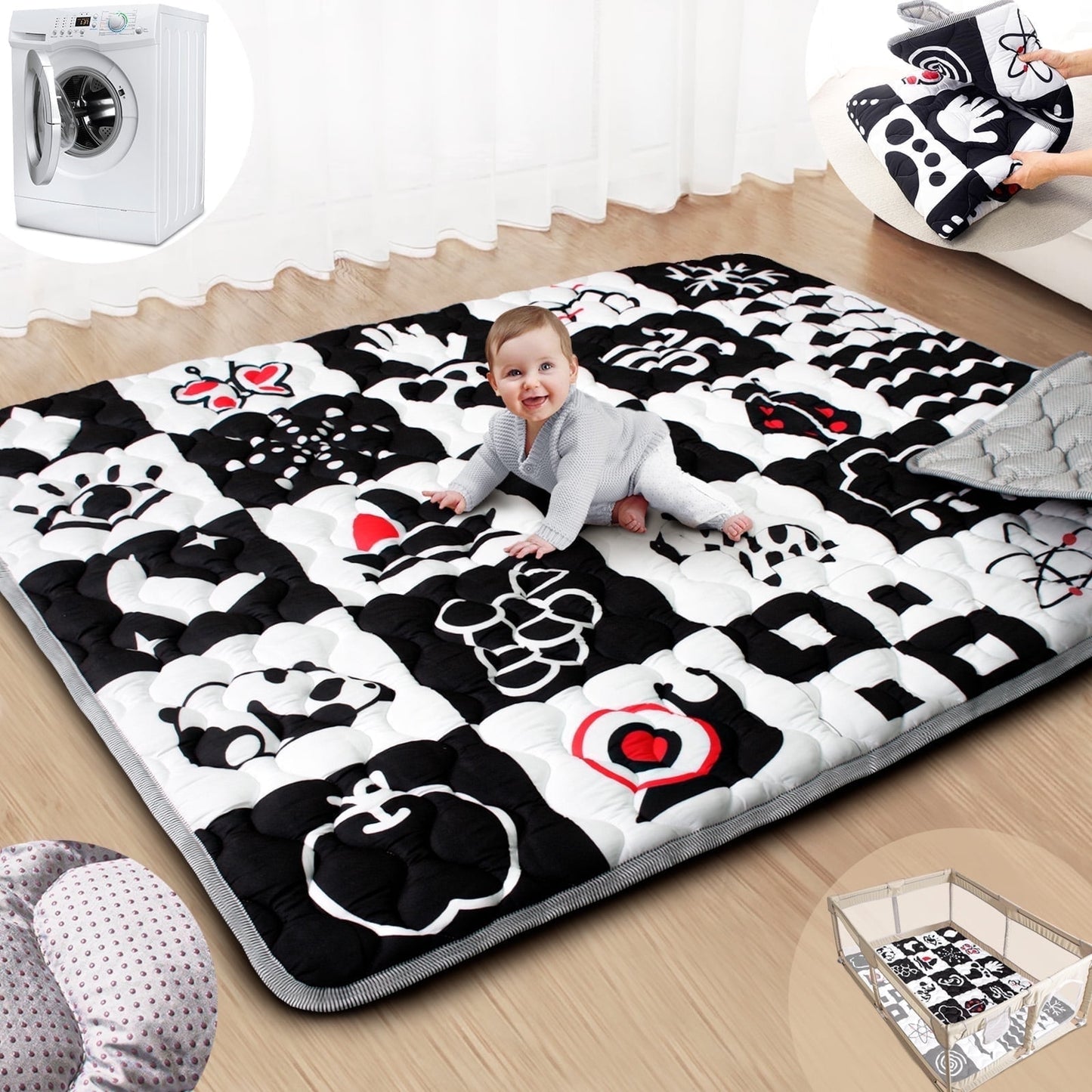 Beavtaens Baby Play Mat 71"*59" - High Contrast
