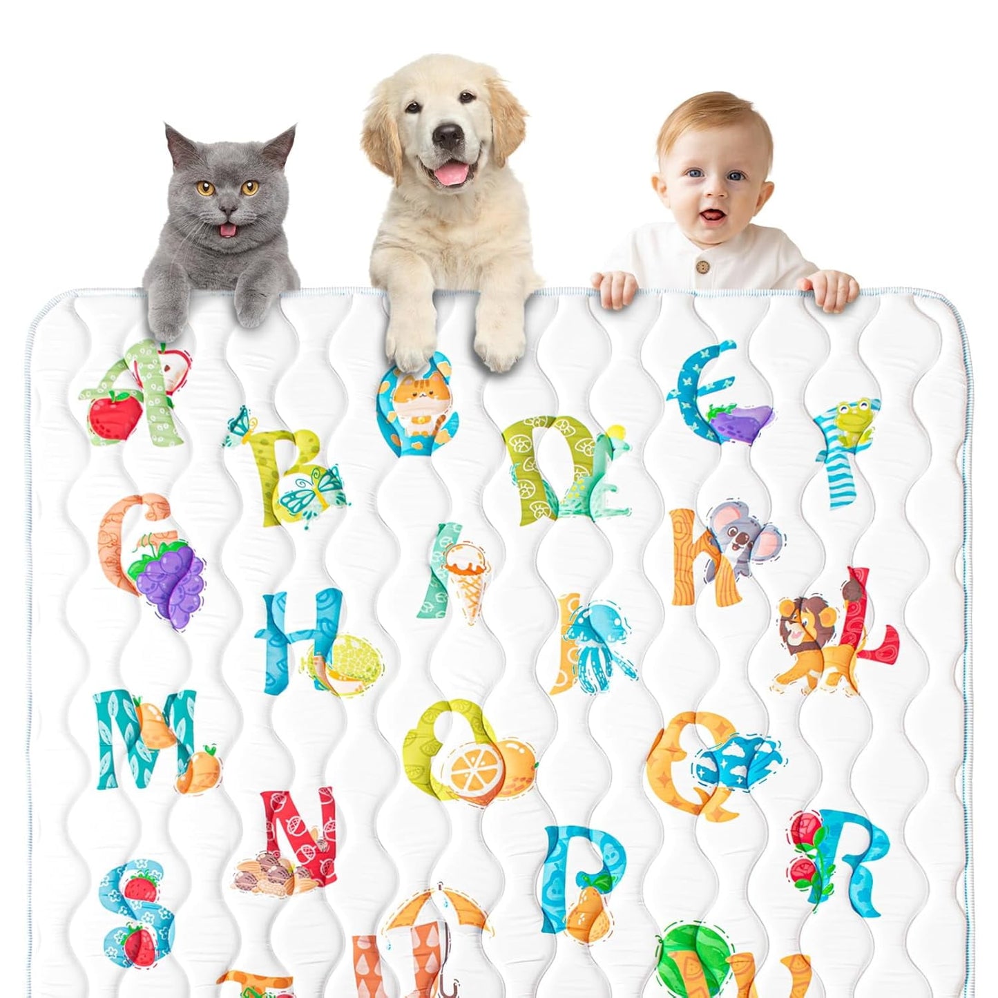 Beavtaens Baby Play Mat: Foam 50" X 50" Playpen Mat (Alphabets)
