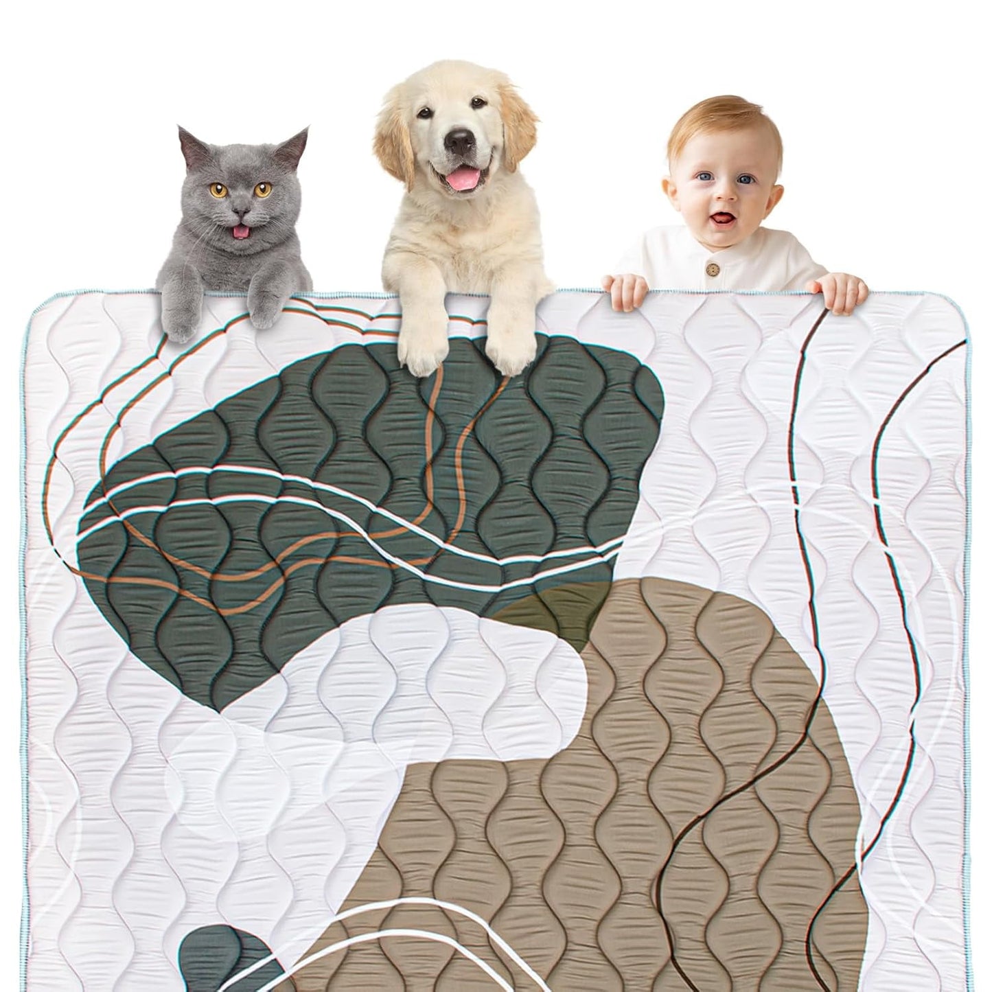 Beavtaens Baby Play Mat, Foam 50" X 50" Playpen Mat, Thick Crawling Portable Baby Floor Mat, Non-Slip, Machine Washable (Scandinavian)