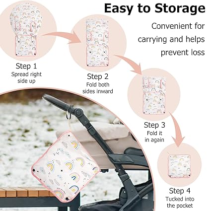 Beavtaens 3-in-1 Breathable Winter Baby Car Seat Cover with Storage Bag (Rainbows)