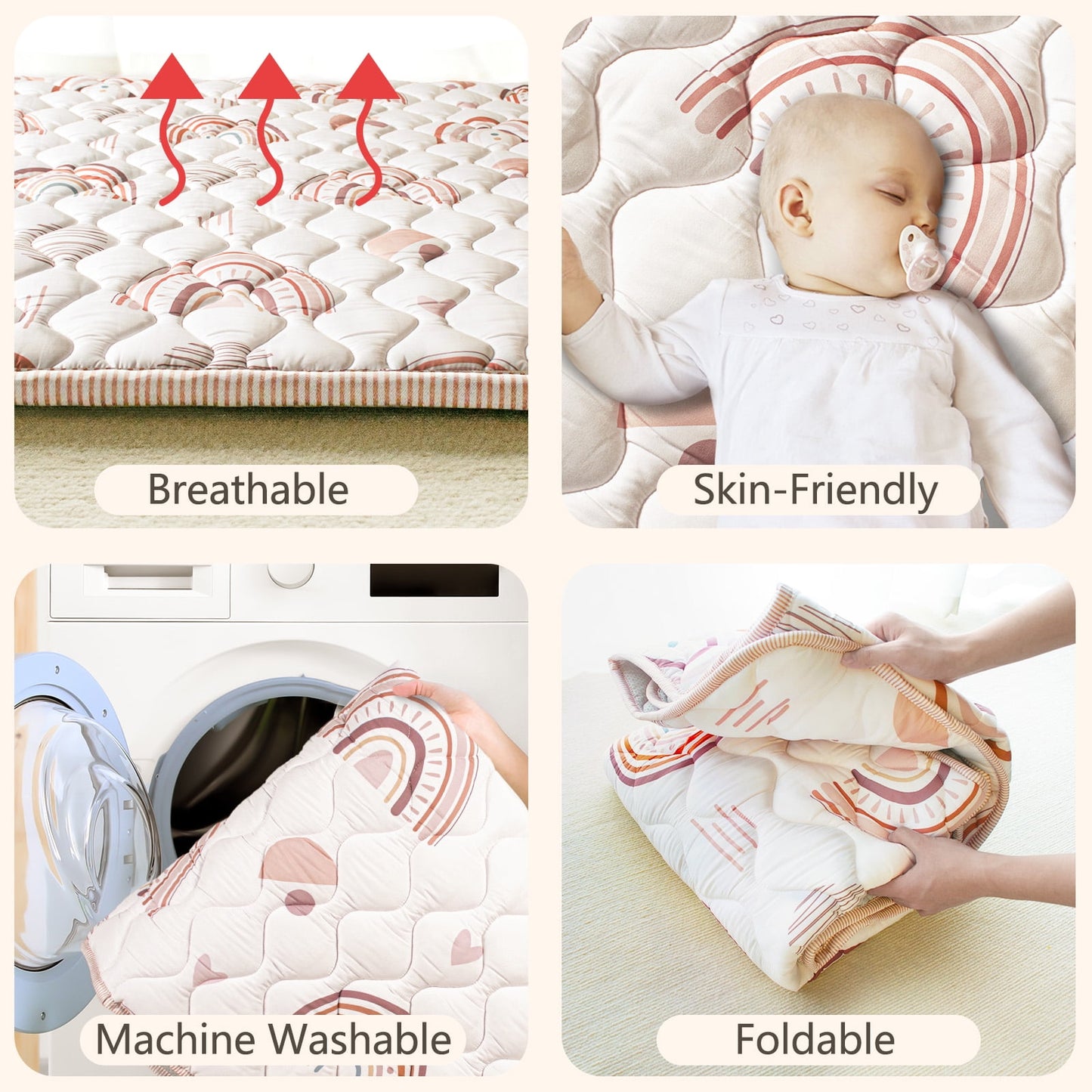 Beavtaens Baby Play Mat 71"*59" - Rainbow