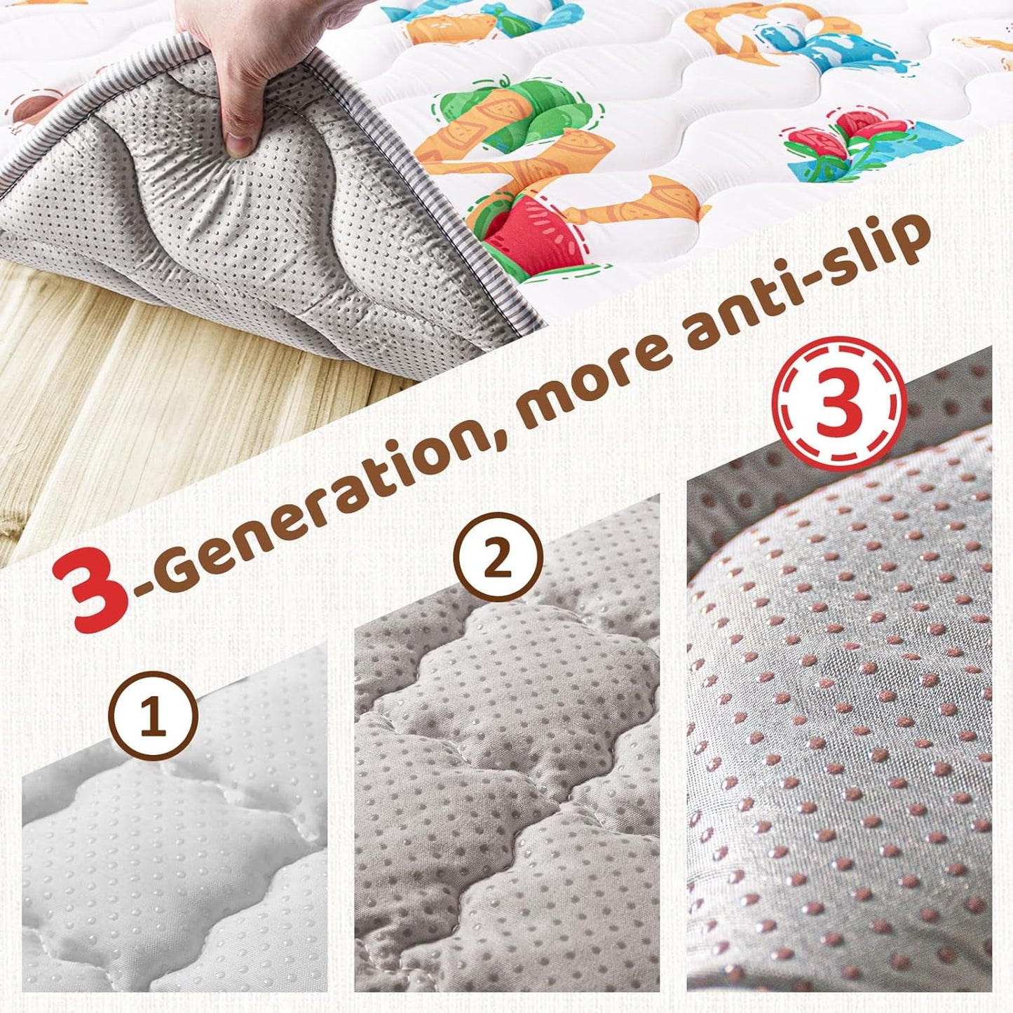 Beavtaens Baby Play Mat: Foam 50" X 50" Playpen Mat (Alphabets)