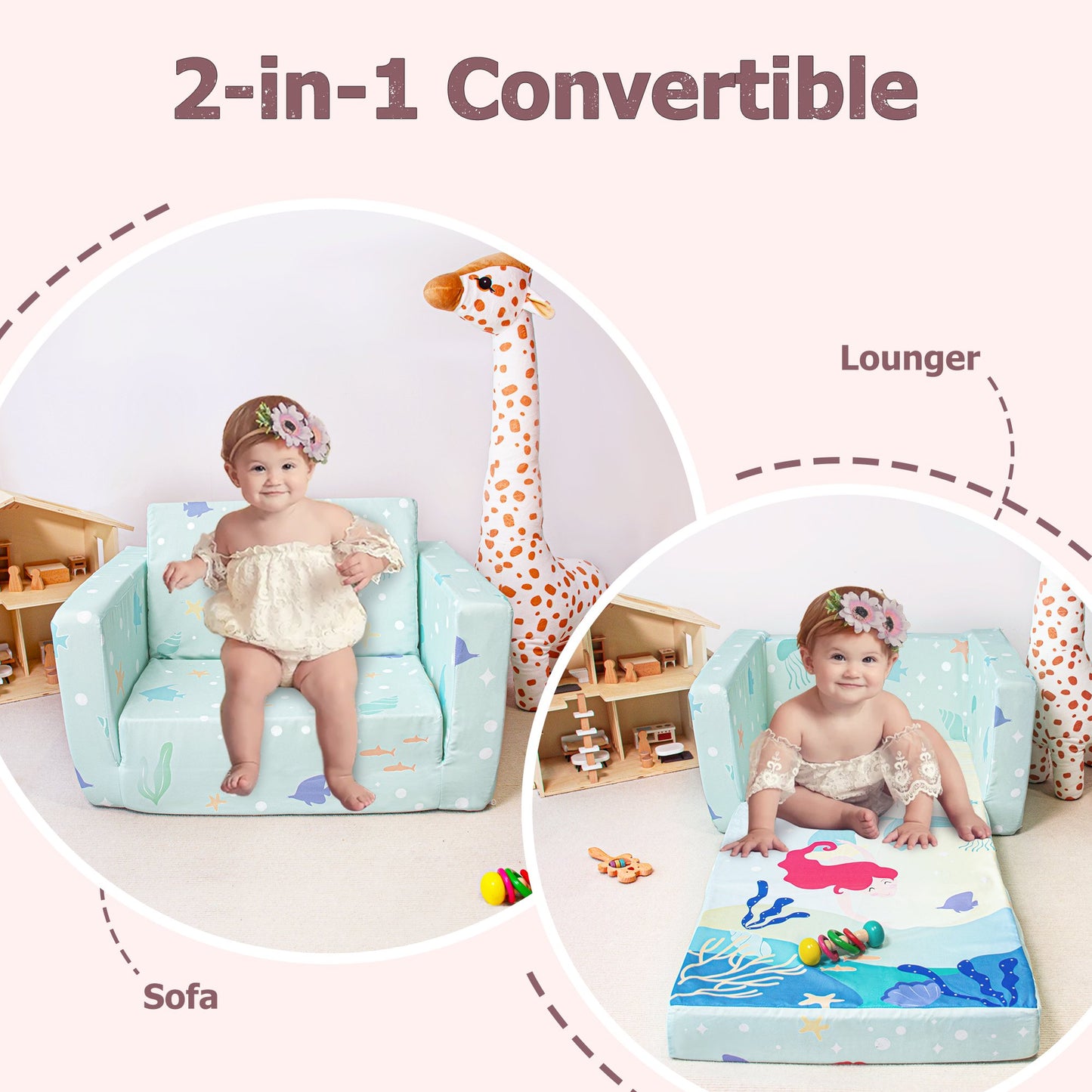 Beavtaens Kids Couch (Green Mermaid)