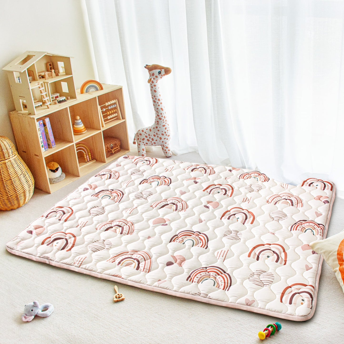 Beavtaens Baby Play Mat 71"*59" - Rainbow