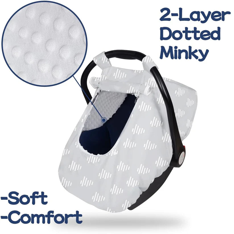 Beavtaens 3-in-1 Breathable Winter Baby Car Seat Cover with Storage Bag (Grey Boho)