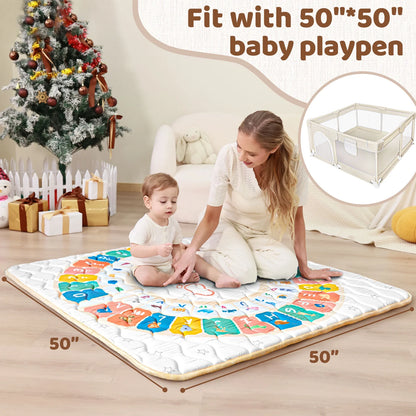 Beavtaens Baby Play Mat: Foam 50" X 50" Playpen Mat (Puzzle Pad)