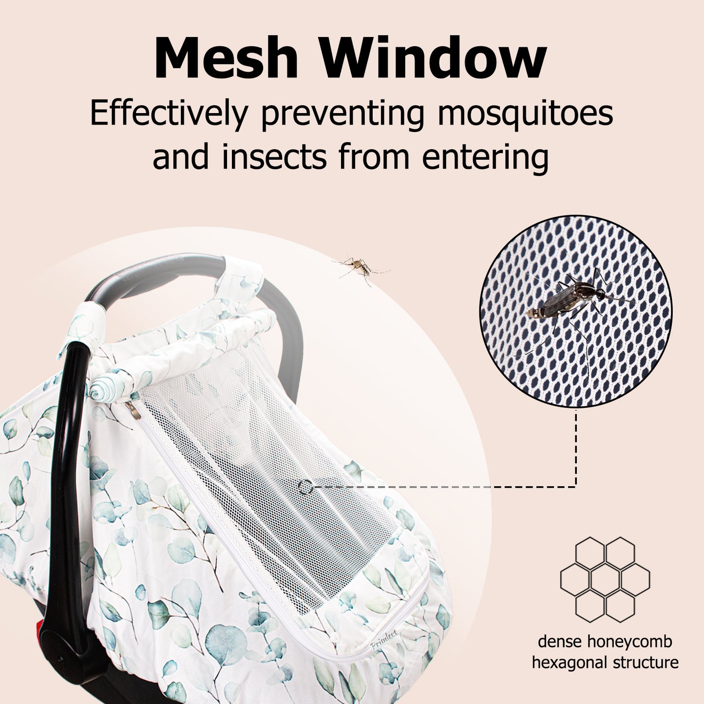 Beavtaens Car Seat Covers for Babies, Large Window Baby Car Seat Covers, Stretchy Carseat Canopy with Breathable Peekaboo, Kick-Proof & Windproof Infant Carseat Cover for Boys Girls (Leaves)