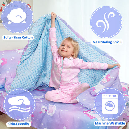 Baby Crib Bedding Set for Boy Girls, 4-Piece, Includes Pillowcase, Crib Sheet, Quilt, and Crib Fitted Sheet (Unicorn)
