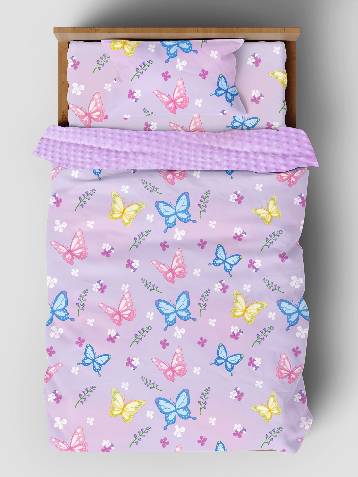 Baby Crib Bedding Set for Boy Girls, 4-Piece, Includes Pillowcase, Crib Sheet, Quilt, and Crib Fitted Sheet (Blue Dinosaur)