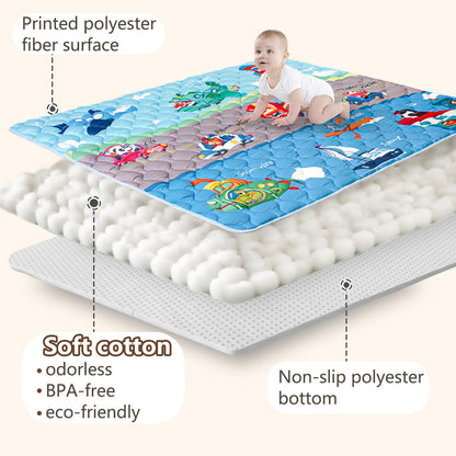 Beavtaens Baby Play Mat 71"*59" - Vehicles