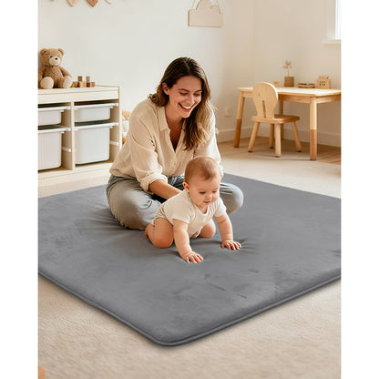 Beavtaens Baby Play Mat for Floor, Foam 50"x50"x1.2" Playpen Mat, Velvet, Thickened, for 0-4 Years