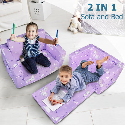 Beavtaens Kids Couch (Purple Unicorn)