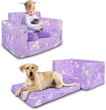 Beavtaens Kids Couch (Purple Unicorn)