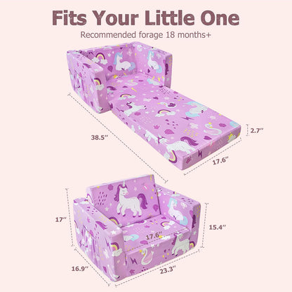 Beavtaens Kids Couch (Purple Unicorn)