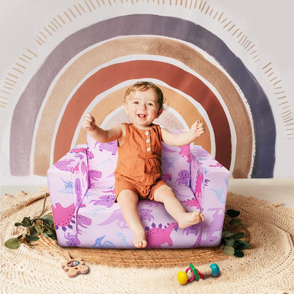 Beavtaens Kids Couch (Pink Dinosaurs)
