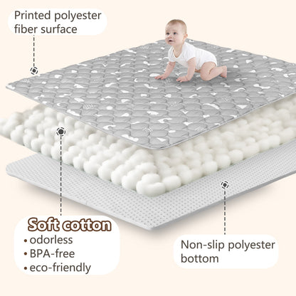 Beavtaens Baby Play Mat 71"*59" - Boho Grey