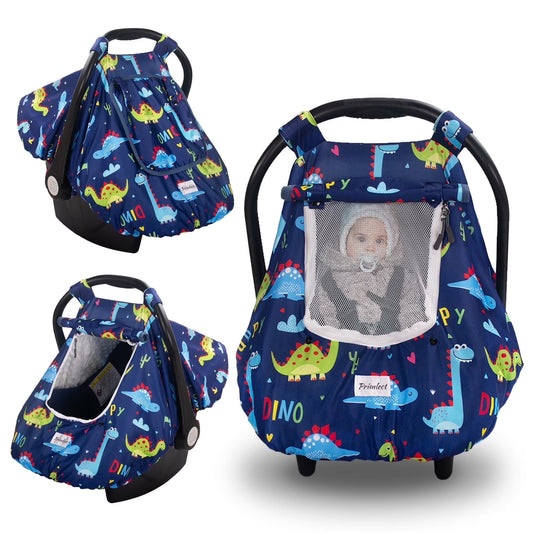 Beavtaens 3-in-1 Baby Car Seat Cover, Winter Infant Carseat Canopy, Soft & Breathable, Blue