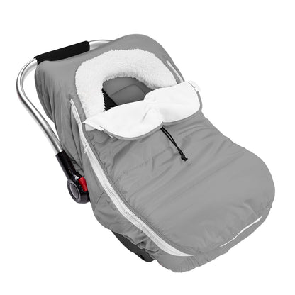 Beavtaens Winter Baby Car Seat Cover, Warm Cozy Breathable, Watreproof Carseat Canopy for Boys, Grey