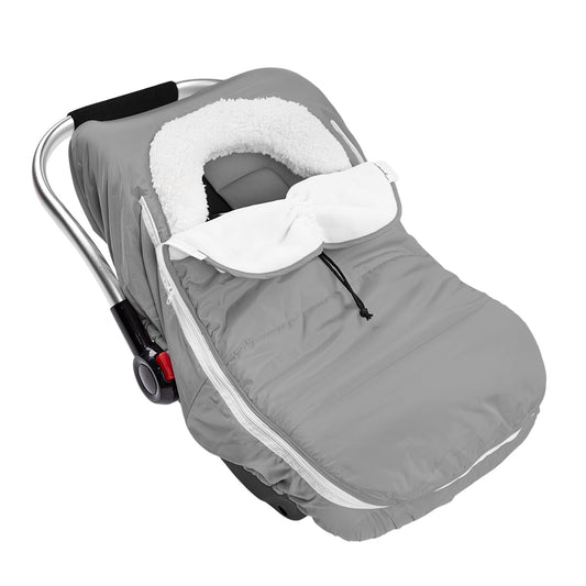 Beavtaens Winter Baby Car Seat Cover, Warm Cozy Breathable, Watreproof Carseat Canopy for Boys, Grey