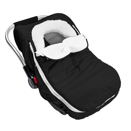 Beavtaens Winter Baby Car Seat Cover, Warm Cozy Breathable, Watreproof Carseat Canopy for Boys, Black