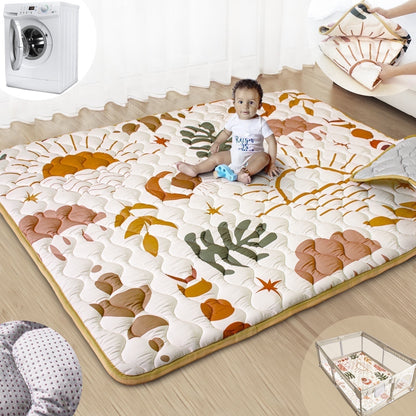 Beavtaens Baby Play Mat 71"*59" - Boho Nature