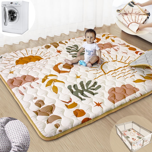 Beavtaens Baby Play Mat 71"*59" - Boho Nature